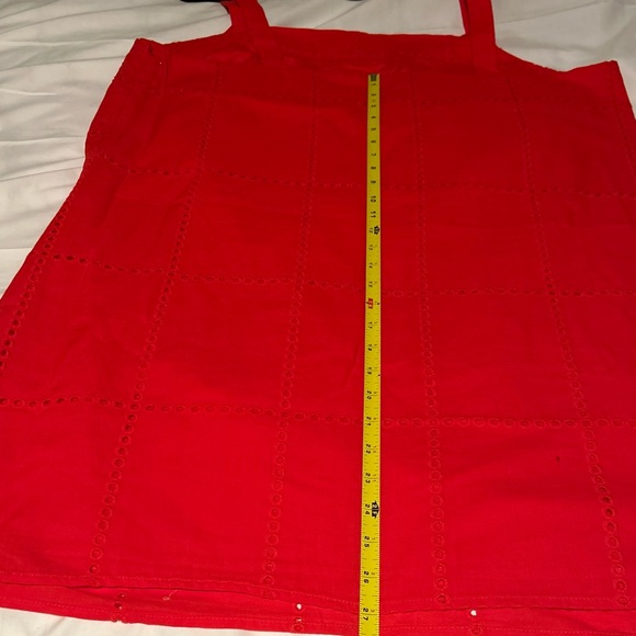 Banana Republic Women's Eyelet Mini Dress Size XL Cadmium Red New with Tags NWT - Picture 11 of 11